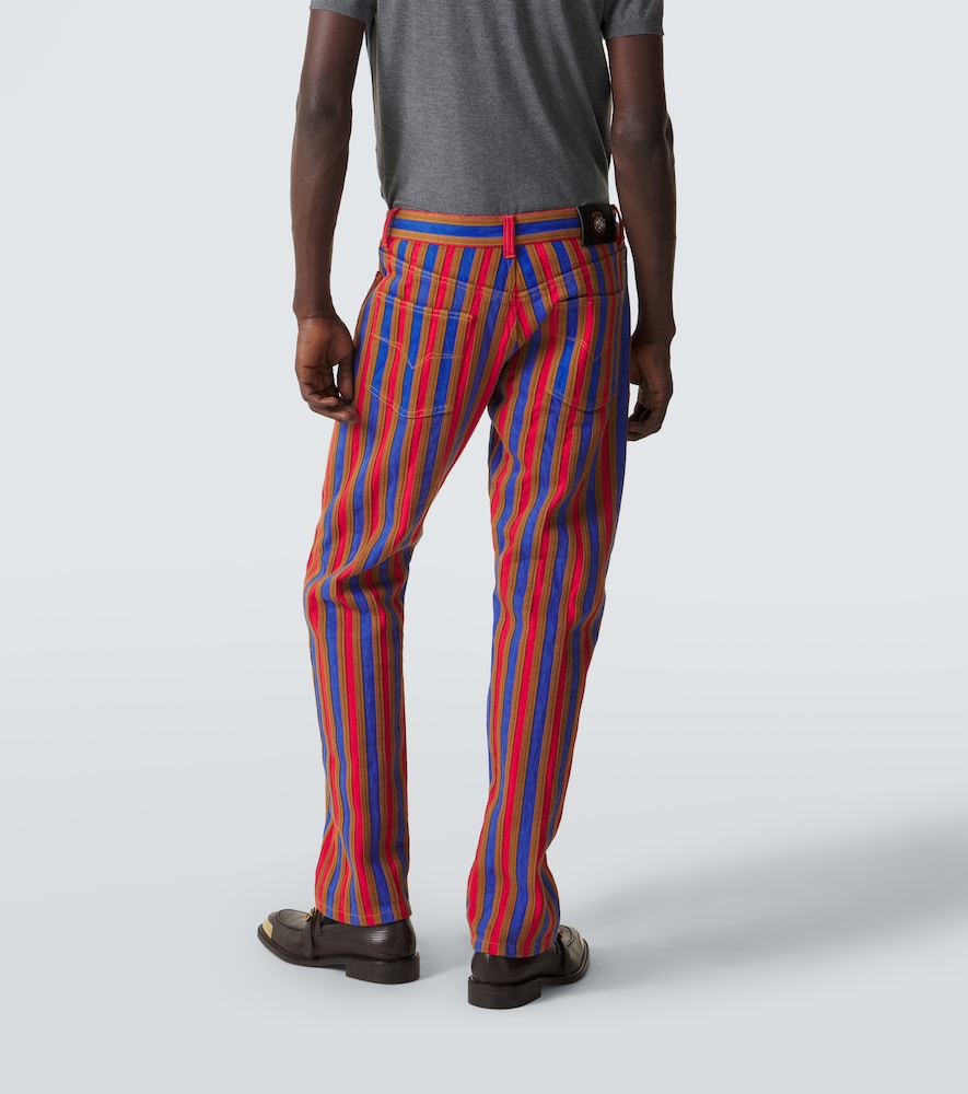 Striped straight jeans