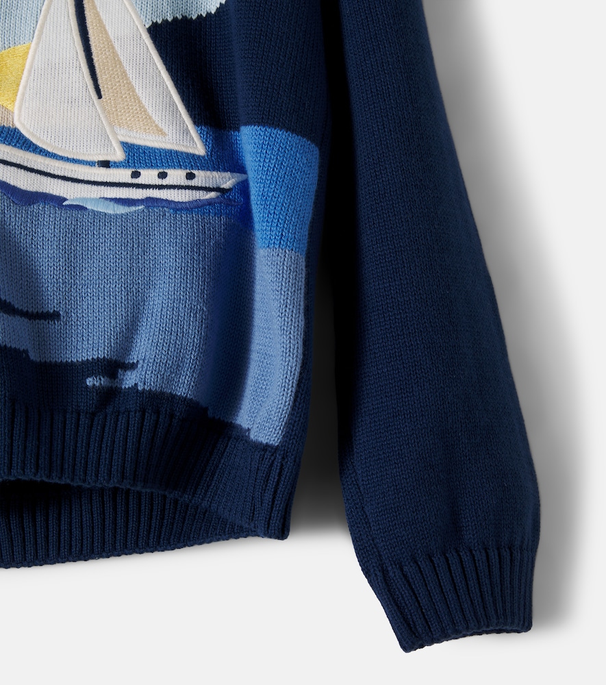 Intarsia cotton sweater