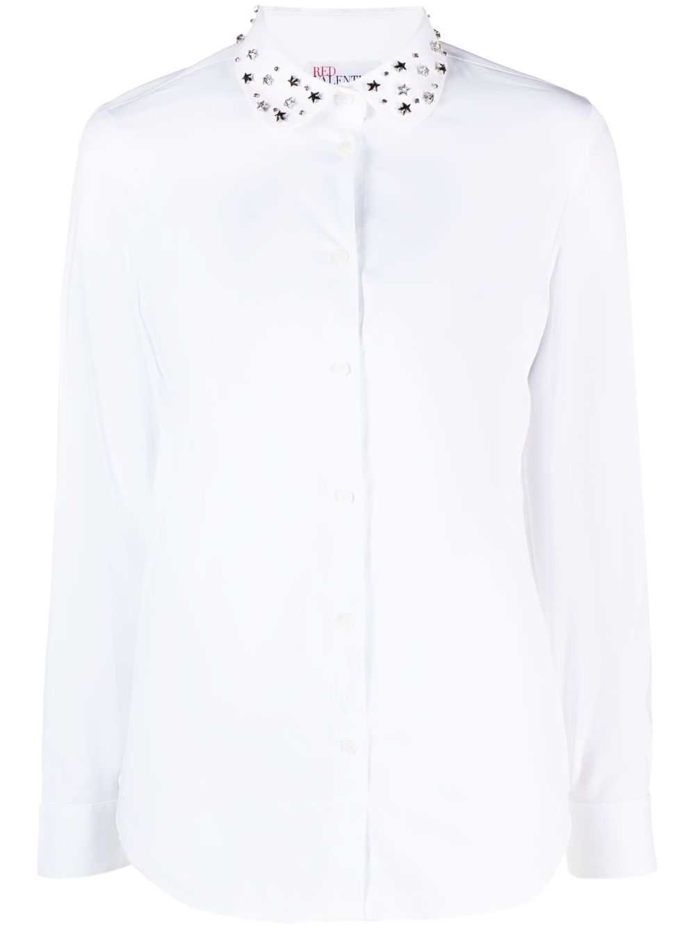 Studded-collar button-up shirt - White