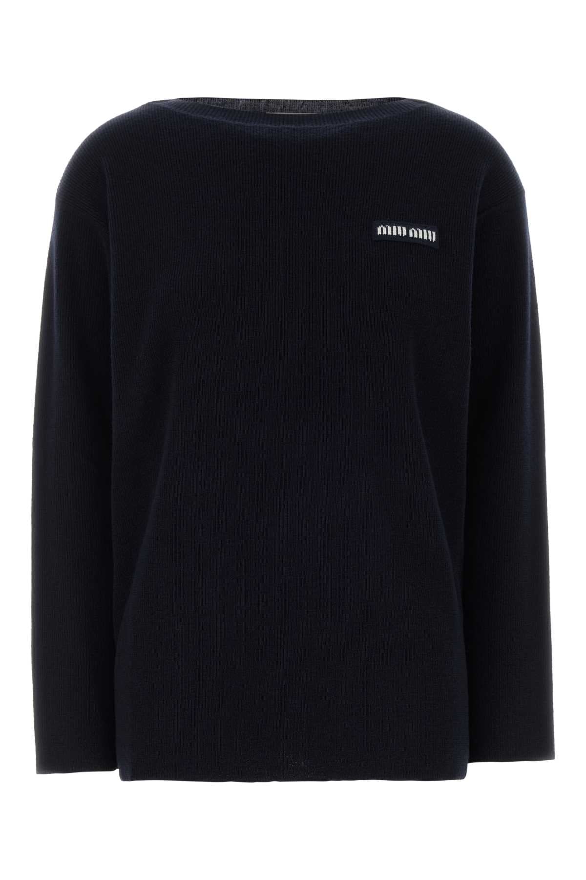 Virgin Wool Oversize Sweater — Navy