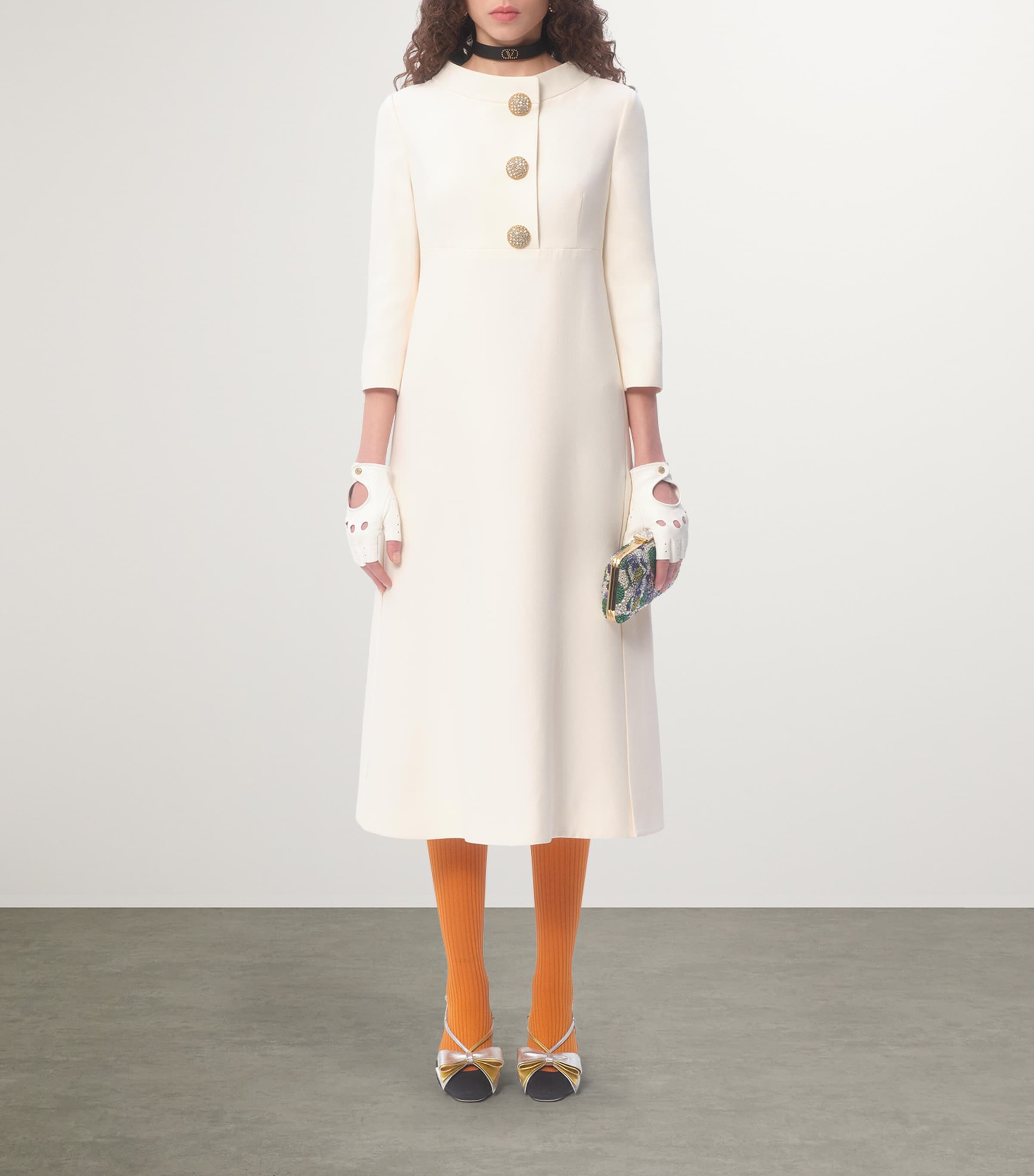 Virgin Wool-Silk Midi Dress