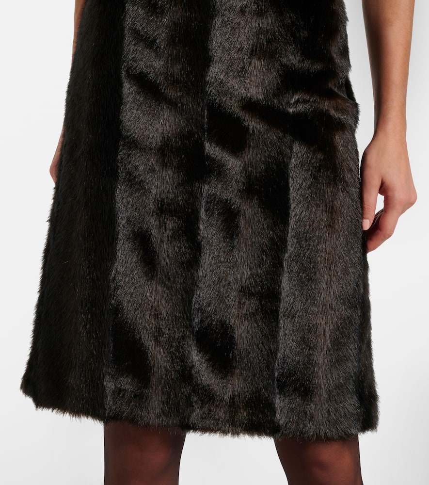 Faux fur midi skirt