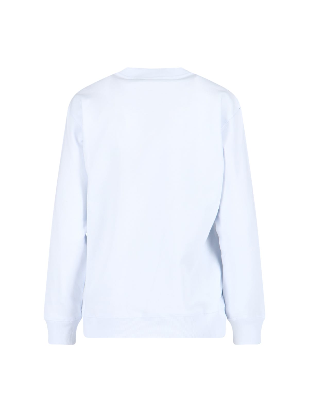 Logo-embroidery cotton sweatshirt - White