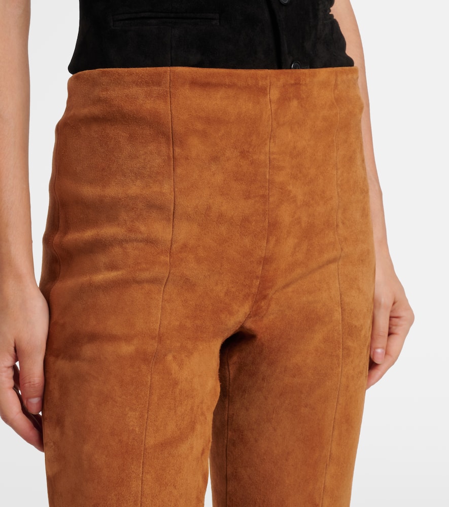 Gégé high-rise suede flared pants