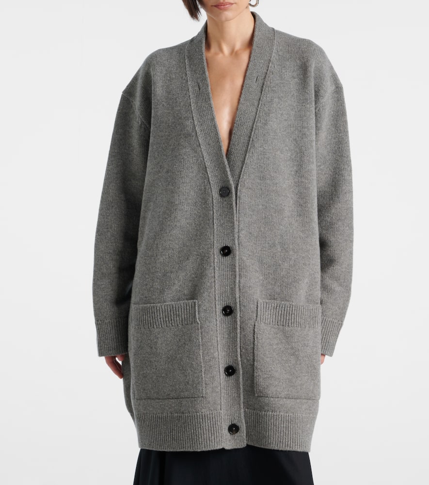 Wool, cotton, and cashmere-blend cardigan