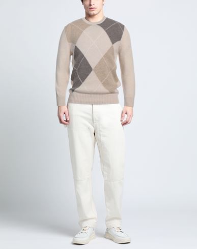 La Fileria Man Sweater Beige Size 38 Virgin Wool