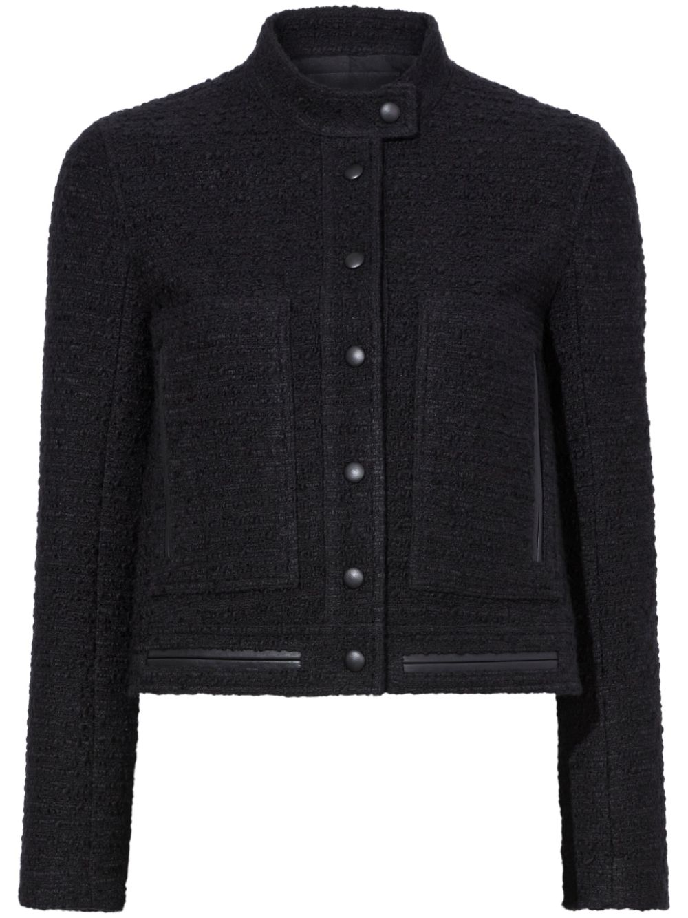 Alice press-stud tweed jacket - Black
