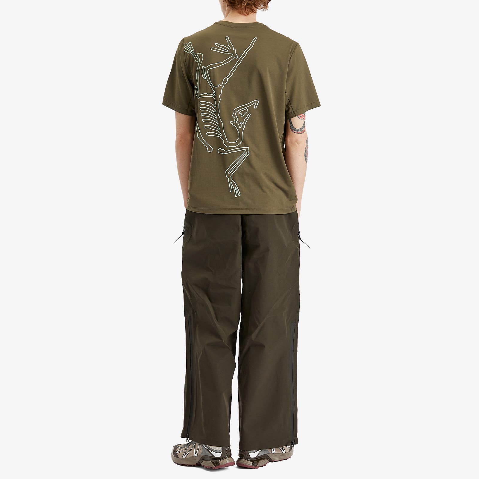 Arc'teryx Men's Cormac Arc'Bird Logo T-Shirt in Tatsu Heather/Stone Green