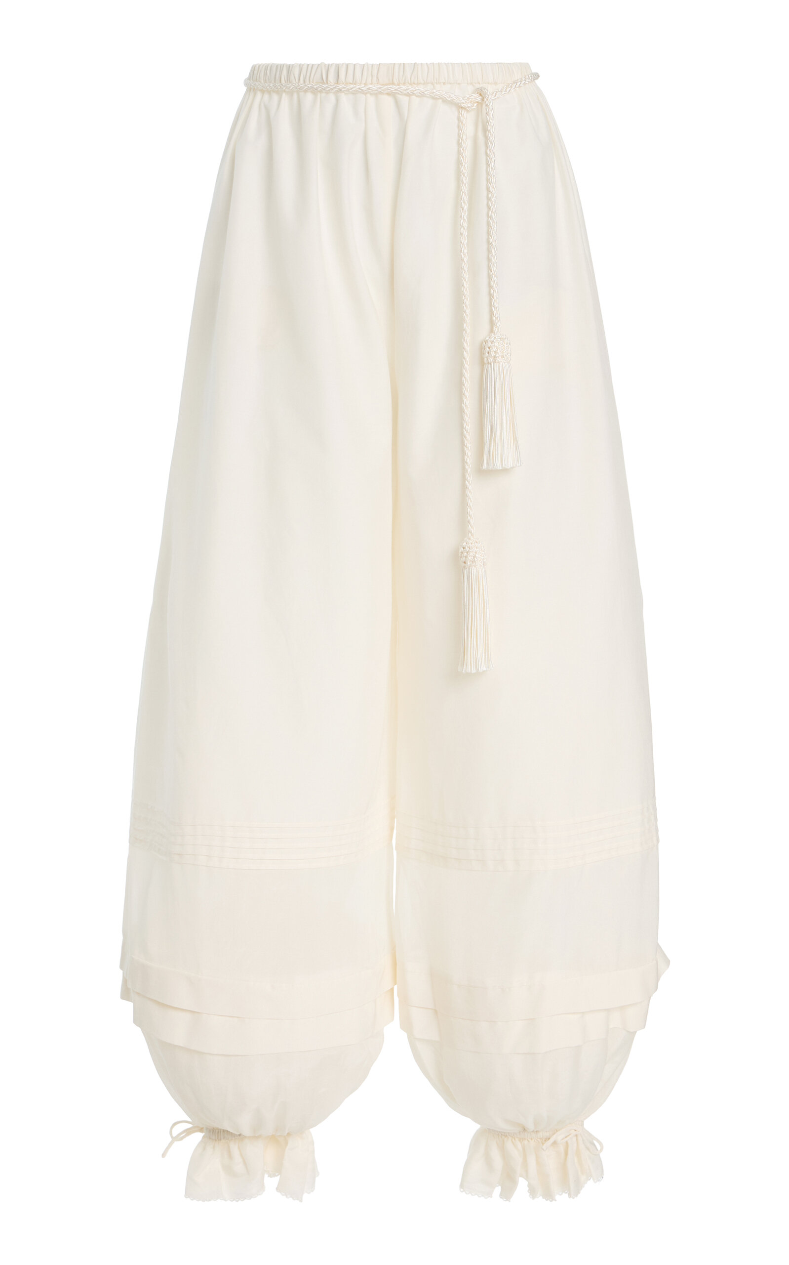 Exclusive Pearl Cotton-Silk Pants