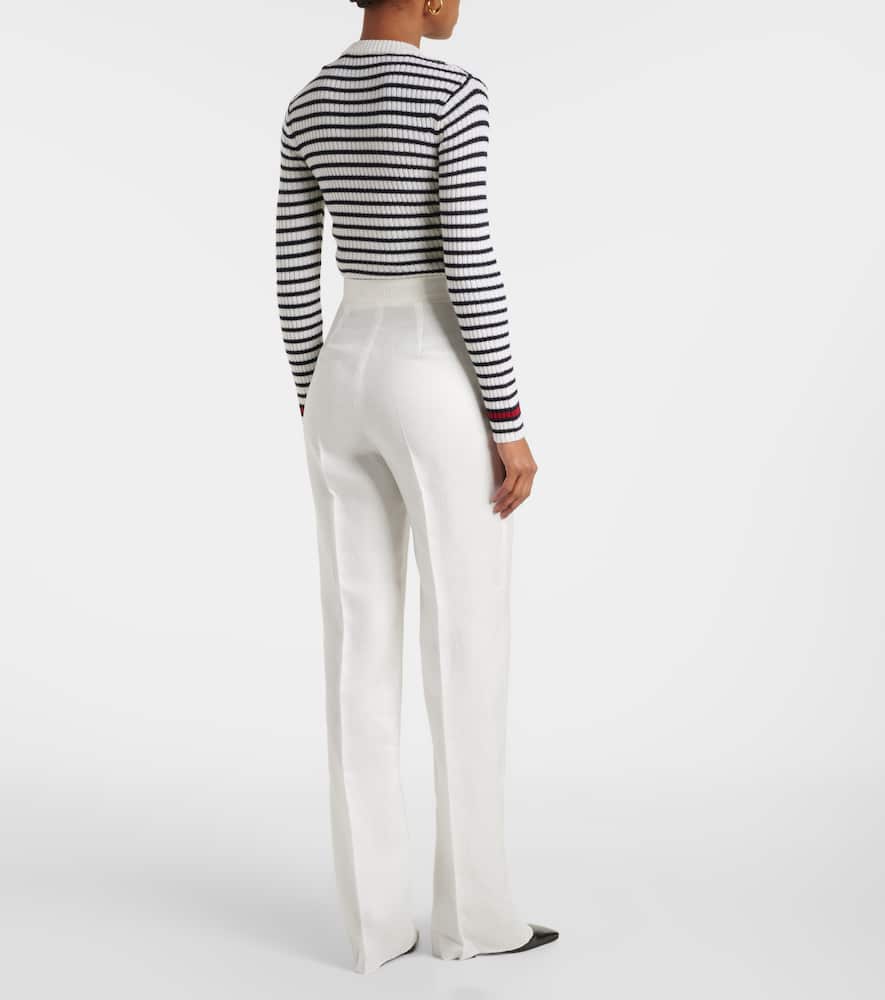 Max Mara Aversa high-rise linen wide-leg pants
