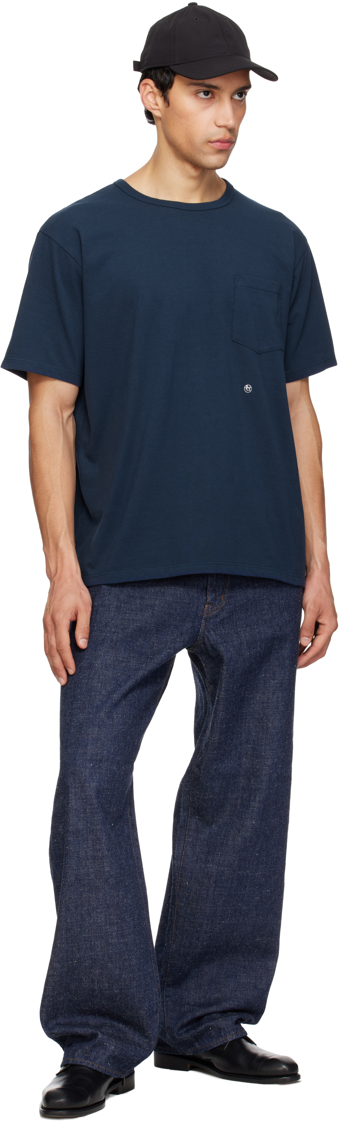 Navy COOLMAX Jersey Pocket T-shirt