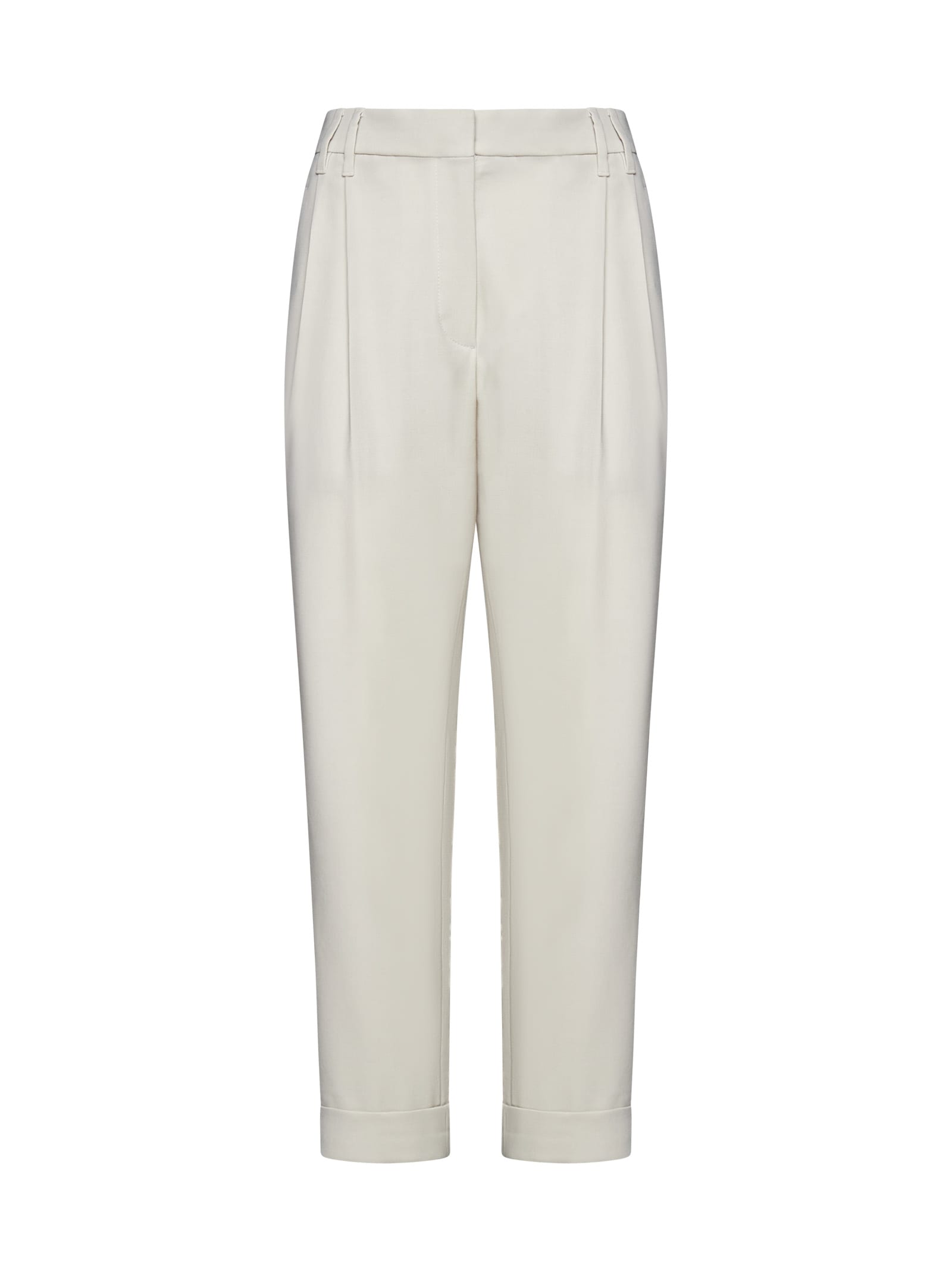 Straight-leg tailored trousers - Neutrals