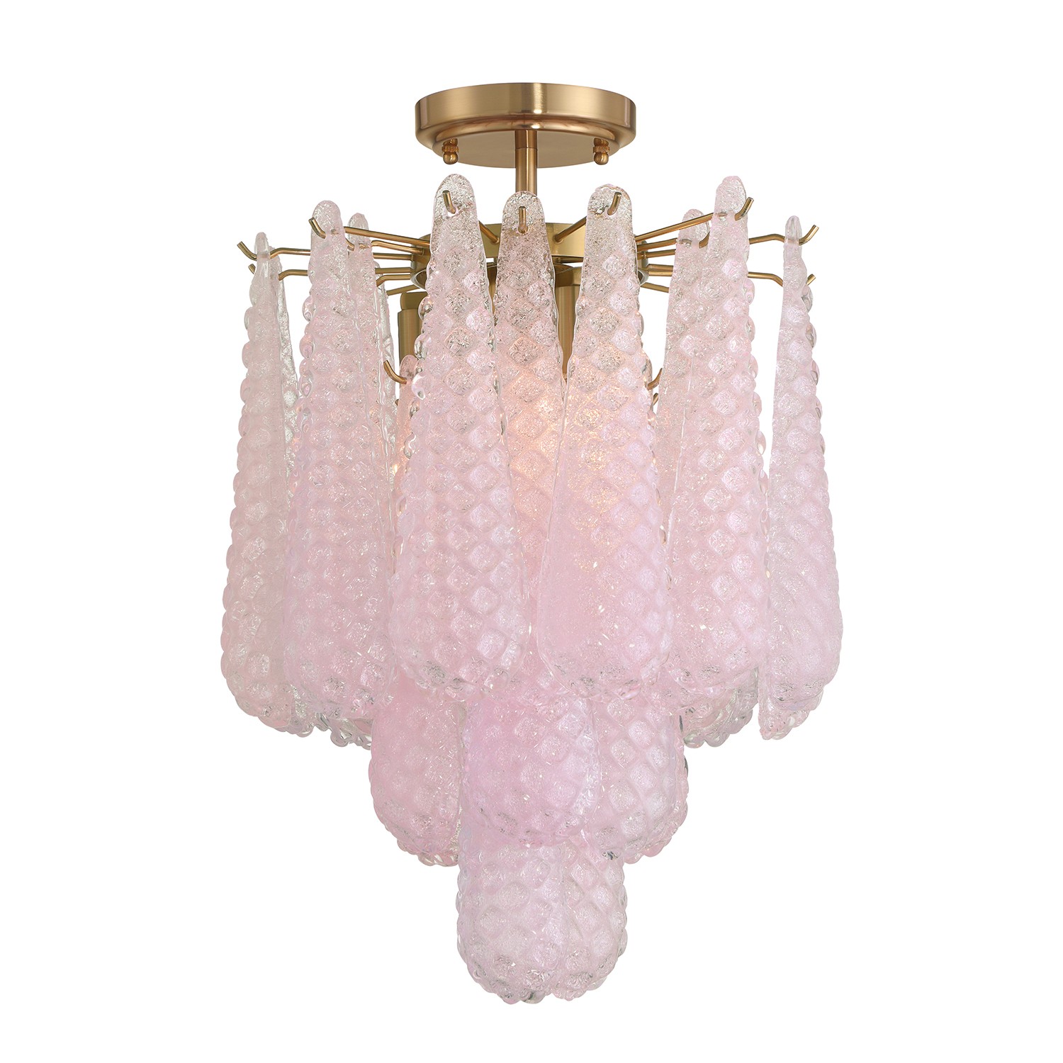 Aged Brass Semi Flush Mount from the Ollie Collection