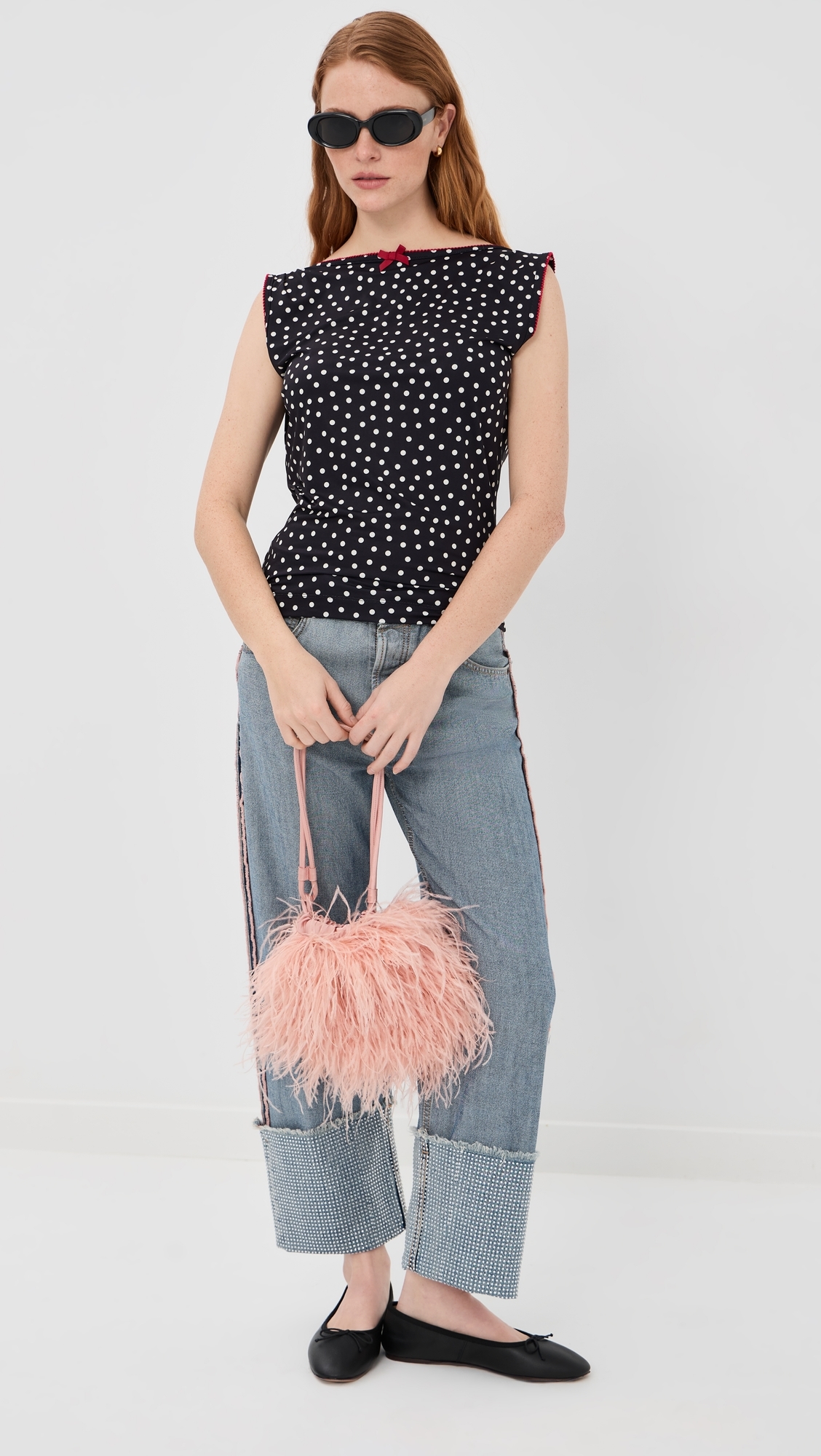 Alexa Top Red Velvet Bow