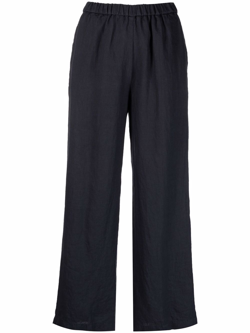 Wide-leg linen trousers - Blue