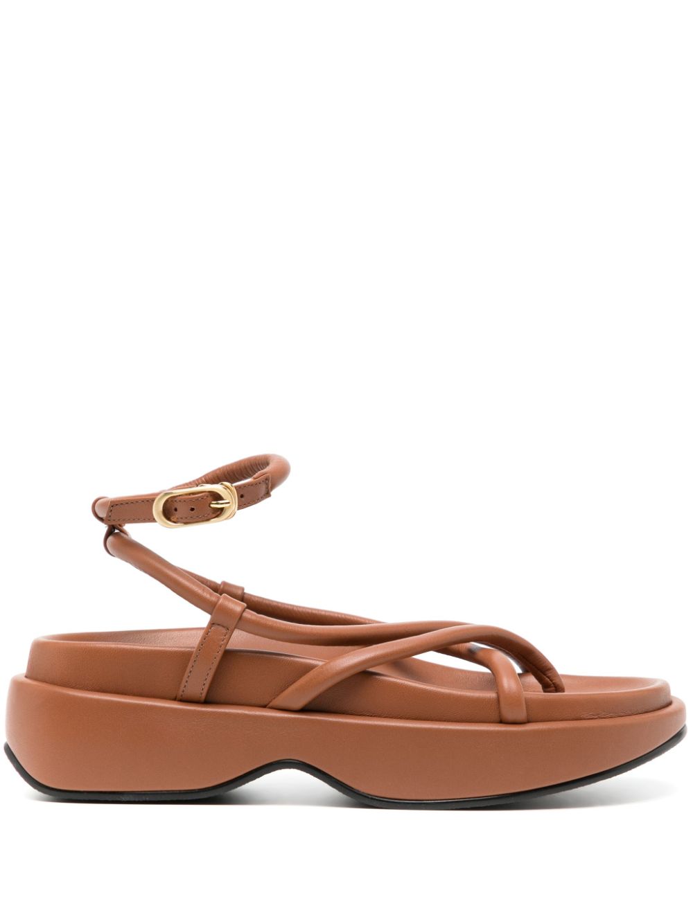 Gaji leather platform sandals - Brown