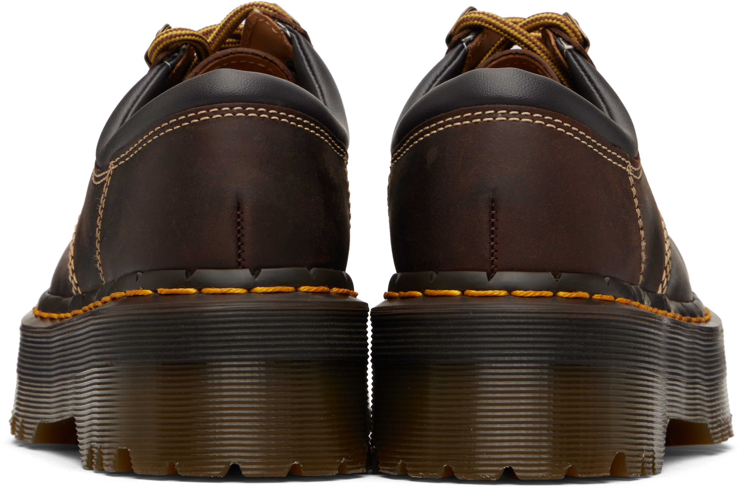 Brown 8053 Arc Leather Platform Casual Derbys