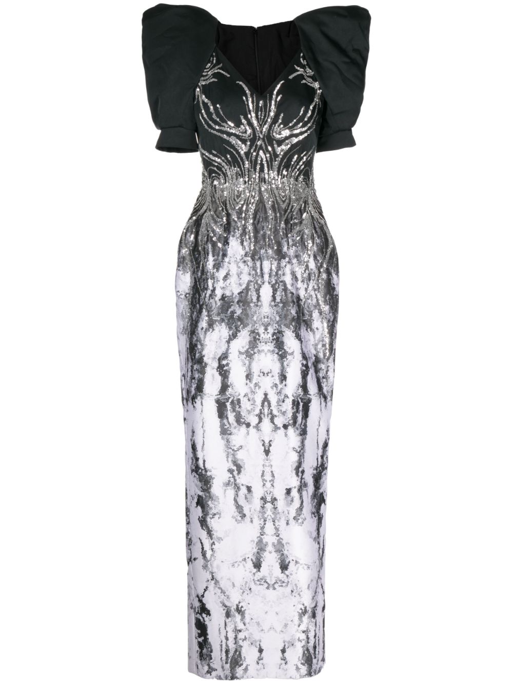 Sequin-embellished gown - Black