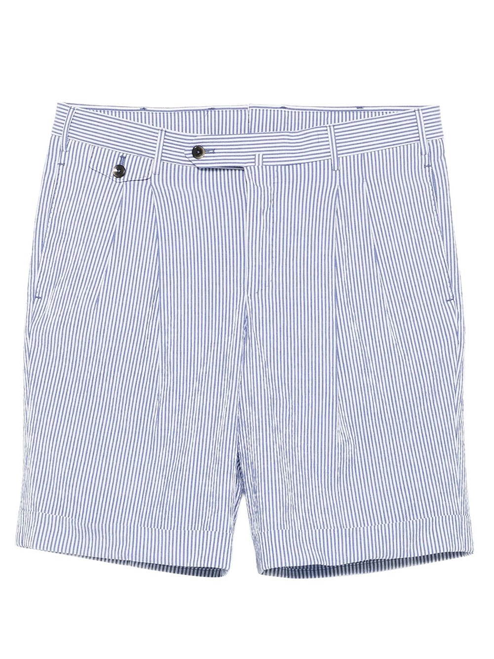 Striped Seersucker Cotton Shorts