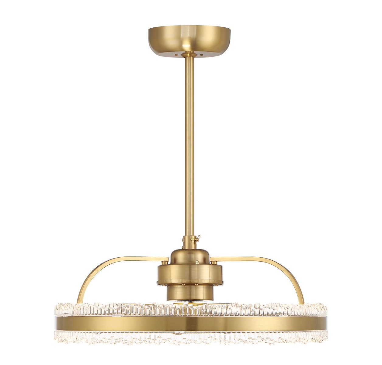 Warm Brass LED Fan D'Lier from the Corona Collection