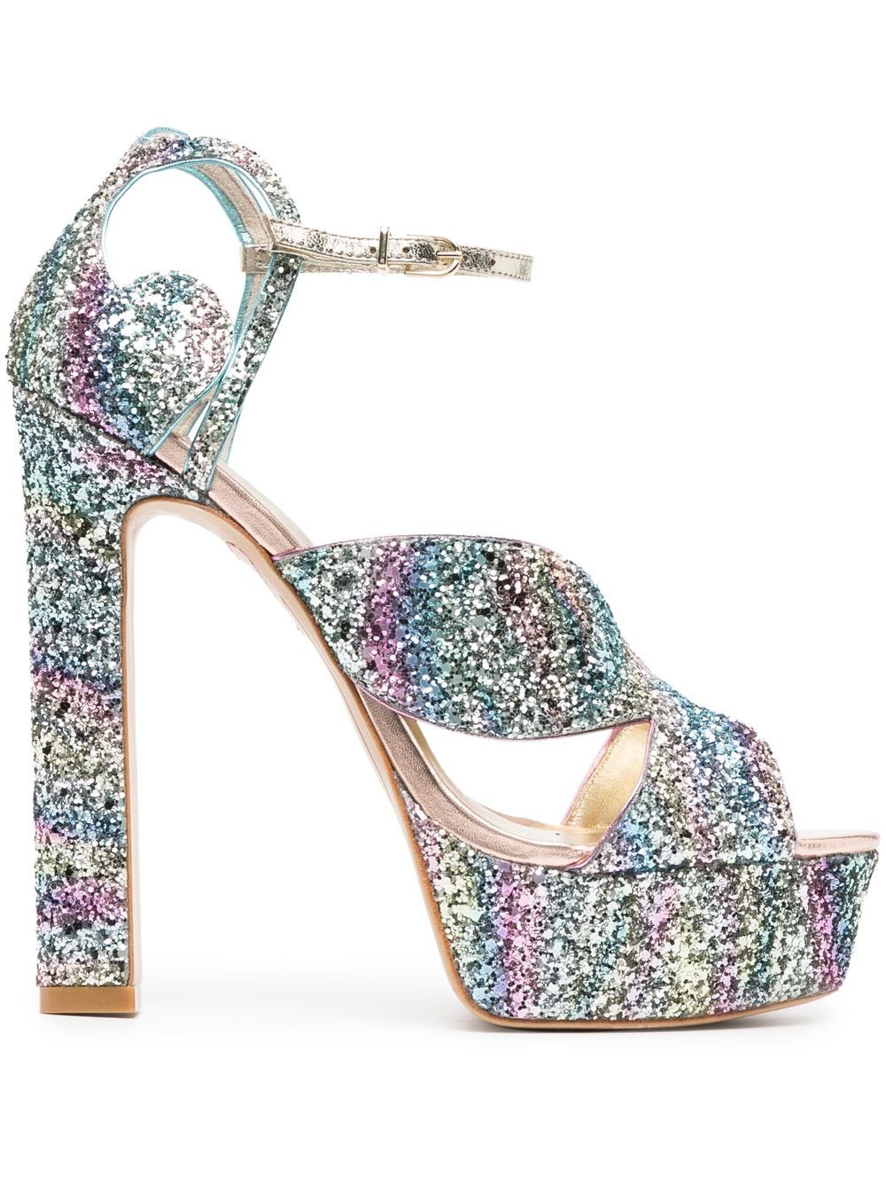 Rita 140mm glitter sandals - Blue