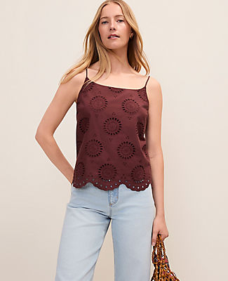 Ann Taylor Weekend Eyelet Tank Top