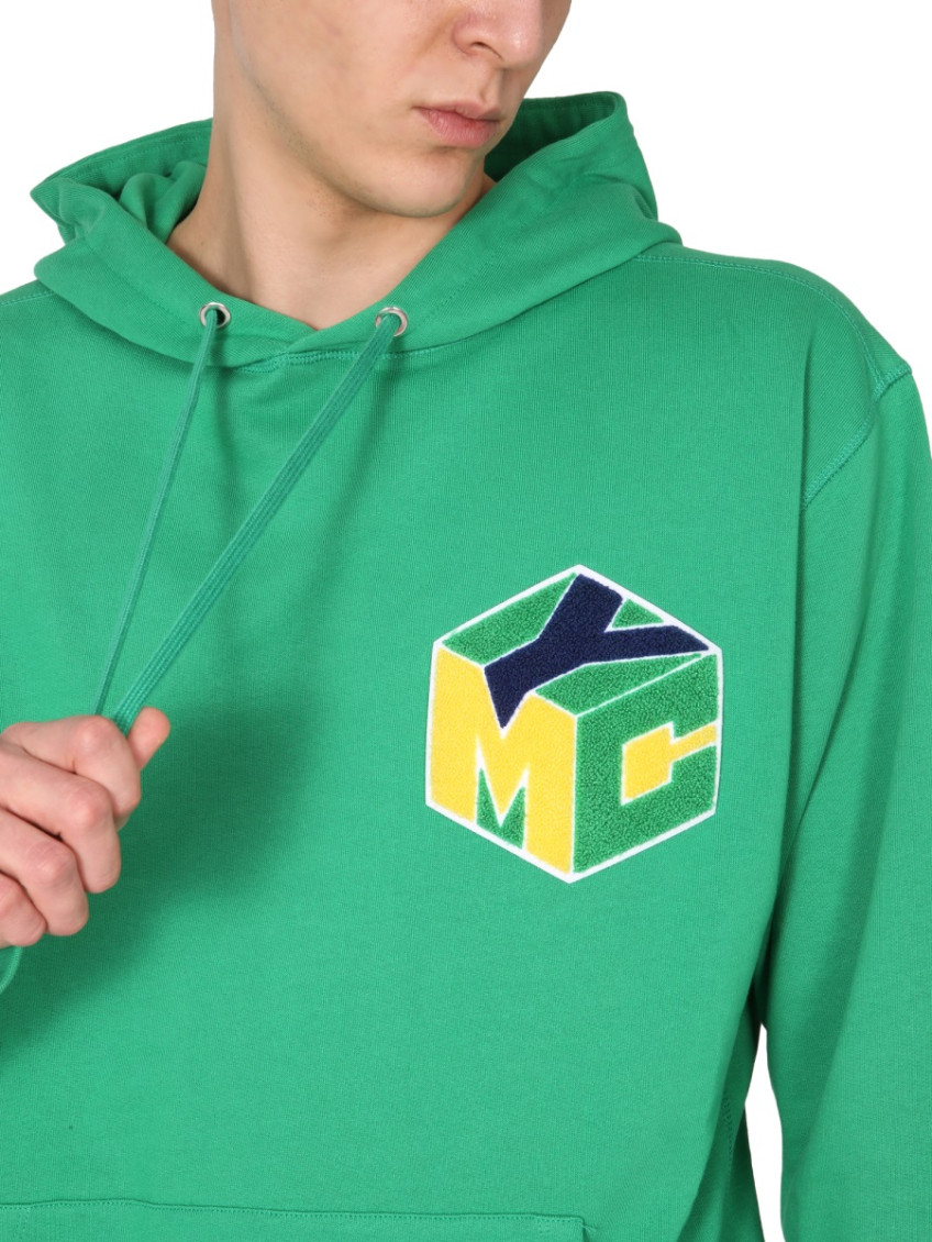Green Graphic Hood Sweatshirts