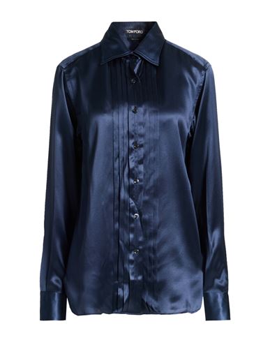 Woman Shirt Navy Size 2 Silk