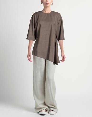 Woman Top Taupe Size 2 Virgin Wool