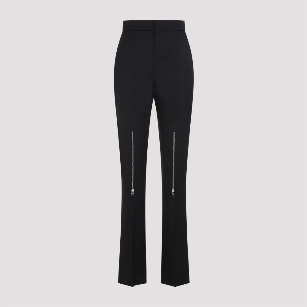 Black Wool High Waist Pants