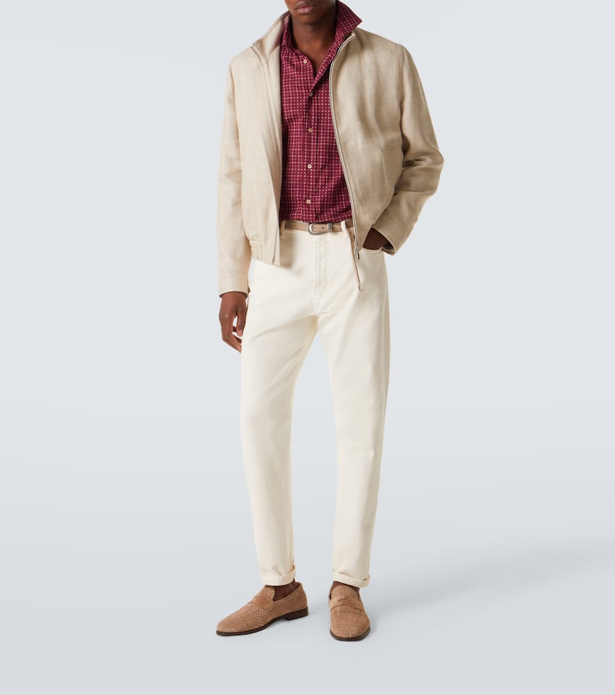 Checked cotton poplin shirt