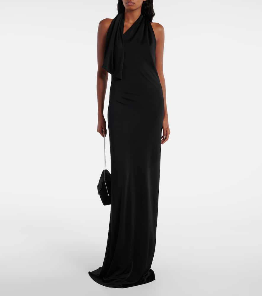Roza draped jersey gown