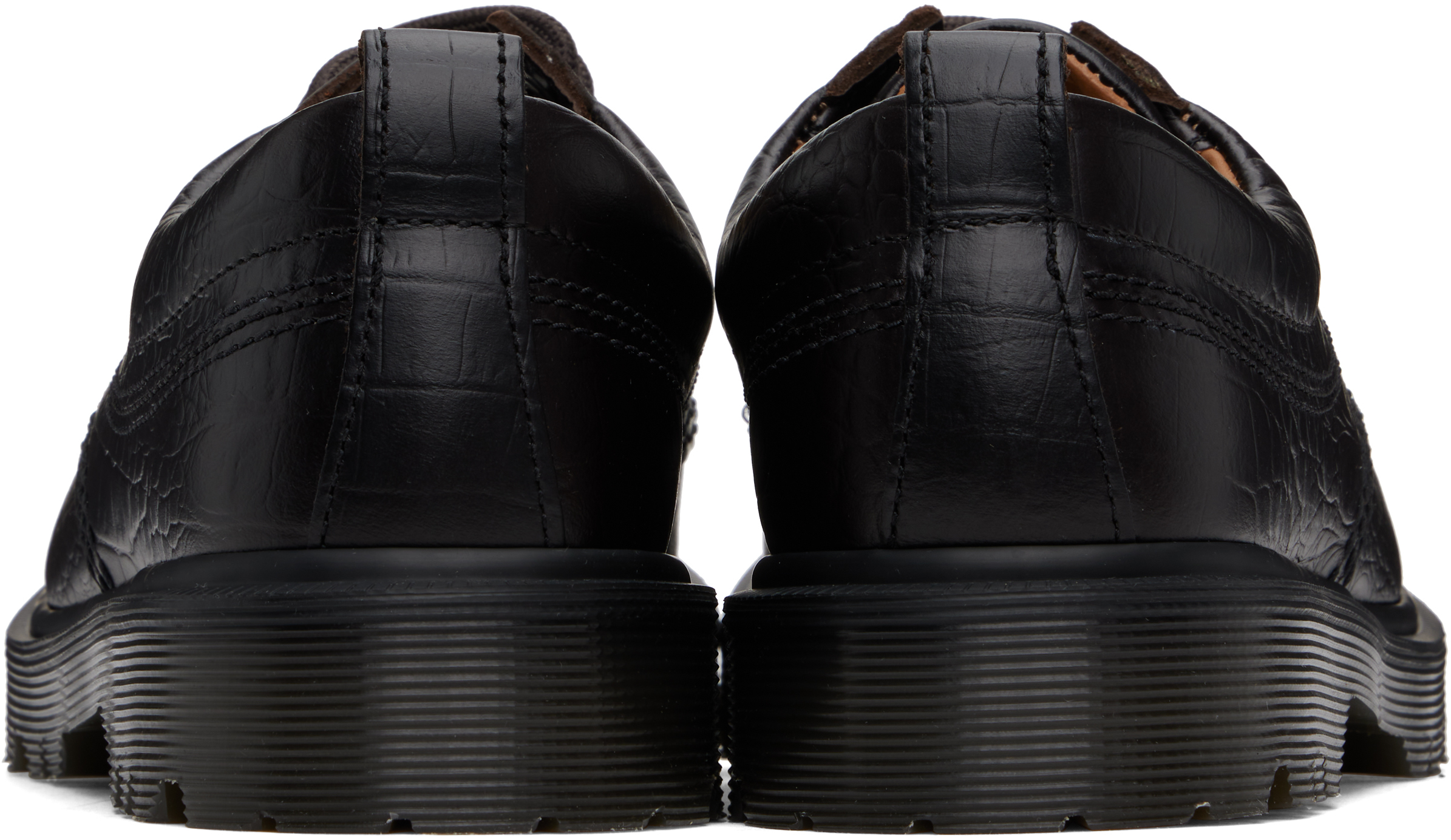 Dr. Martens Brown Lowell Crocodile Analine Leather Derbys