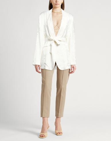 Woman Blazer White Size 6 Viscose