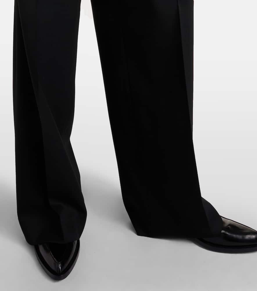 High-rise wool wide-leg pants
