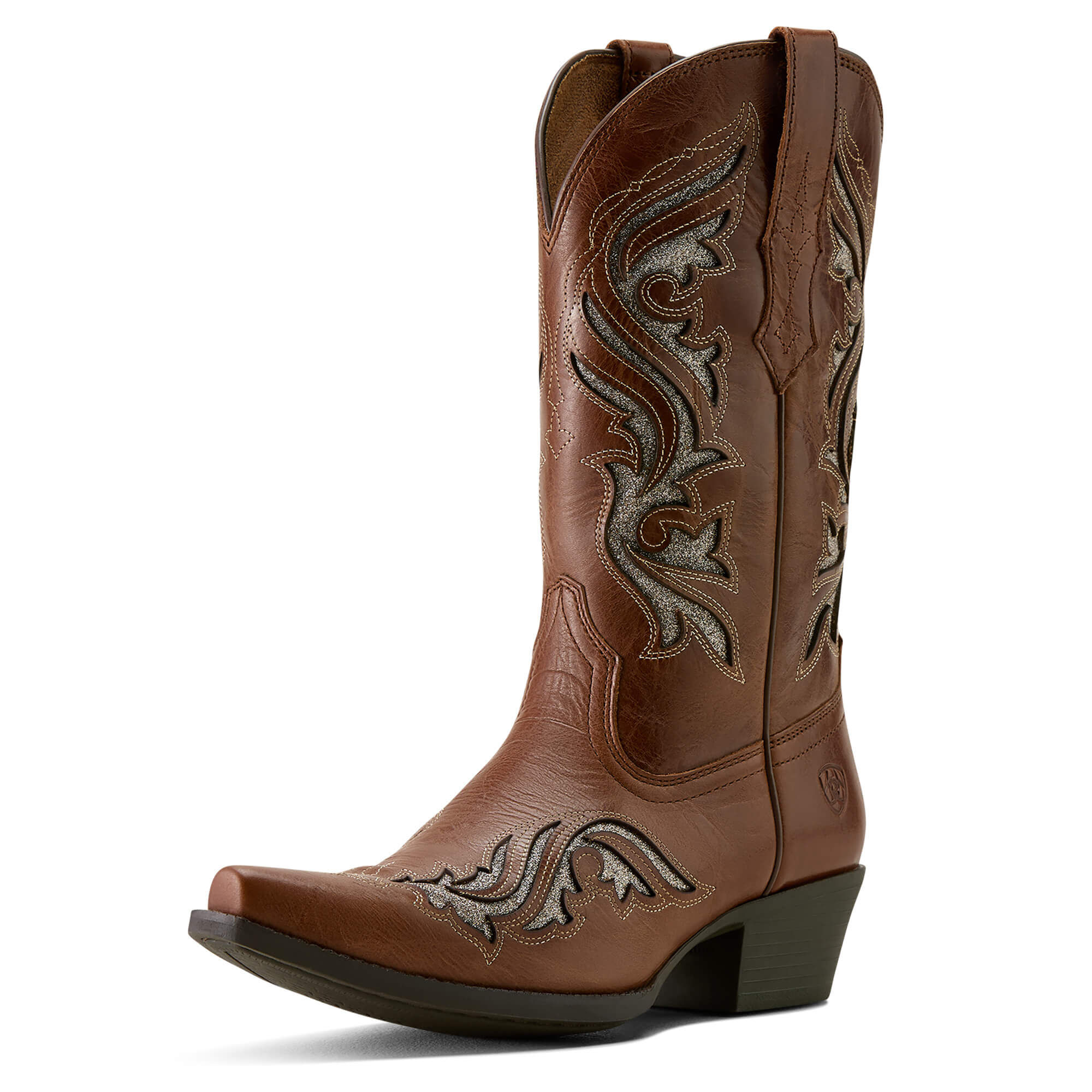 Women's Heritage Bliss X Toe Western Boots in Dark Tan, B Medium Width, Size 3.5, by