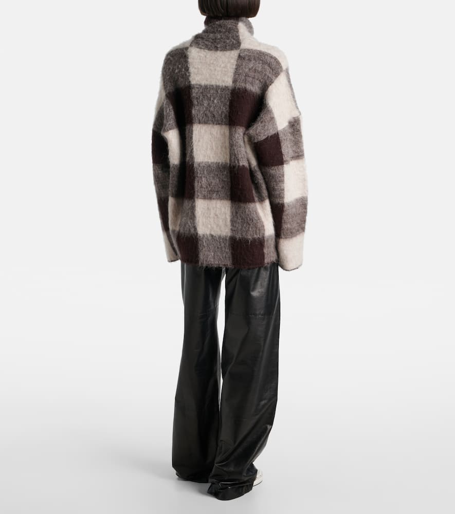 Kai checked alpaca-blend turtleneck sweater