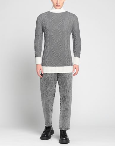 Man Turtleneck Grey Size 40 Polyamide, Wool, Viscose, Cashmere