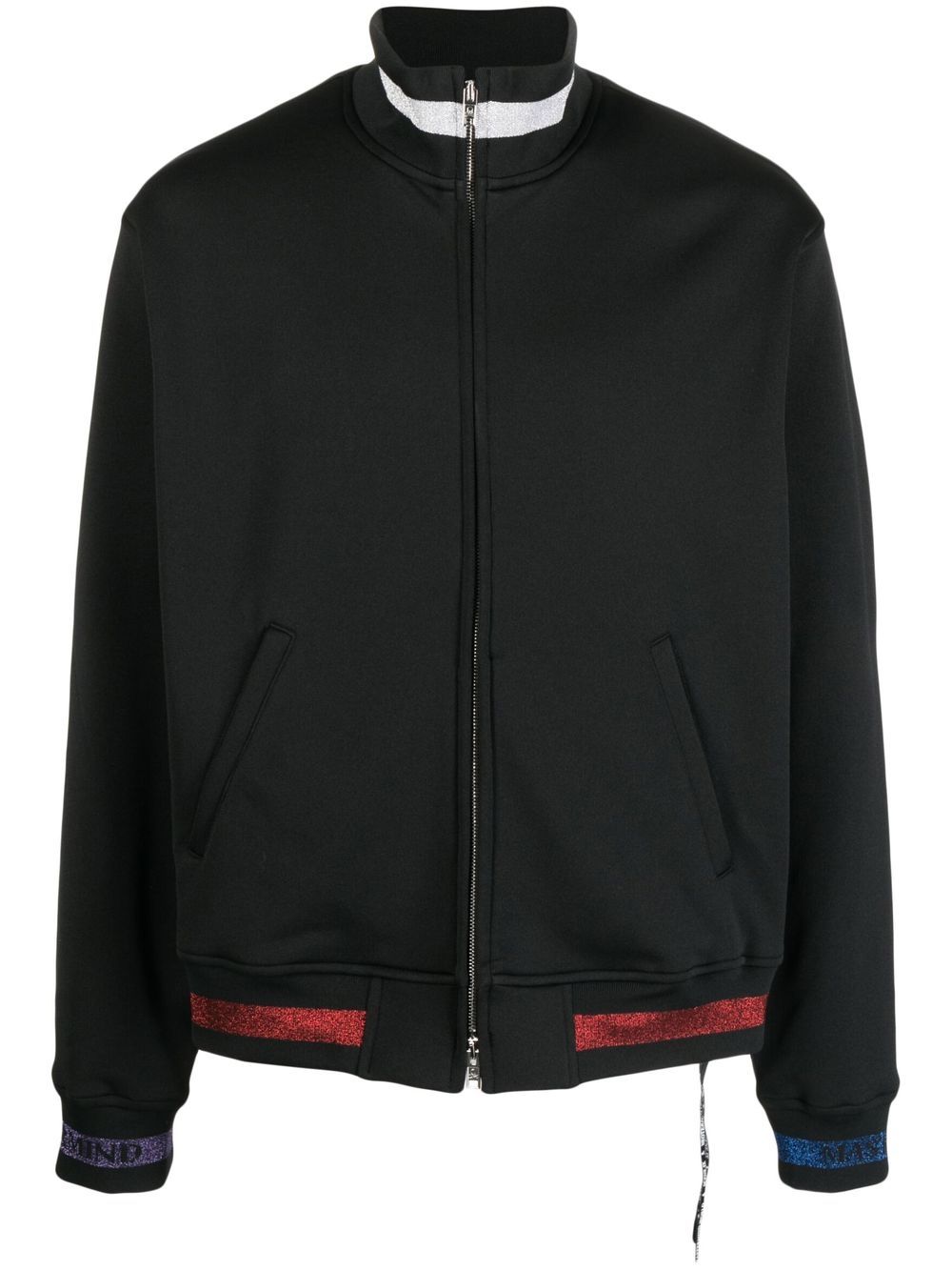Glitter-logo bomber jacket - Black