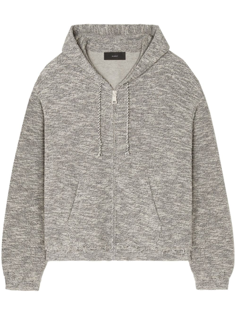 B&W Mouline zipped hoodie - Black