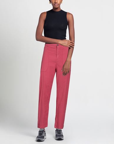 Cigala's Woman Pants Magenta Size 27 Linen, Cotton, Elastane
