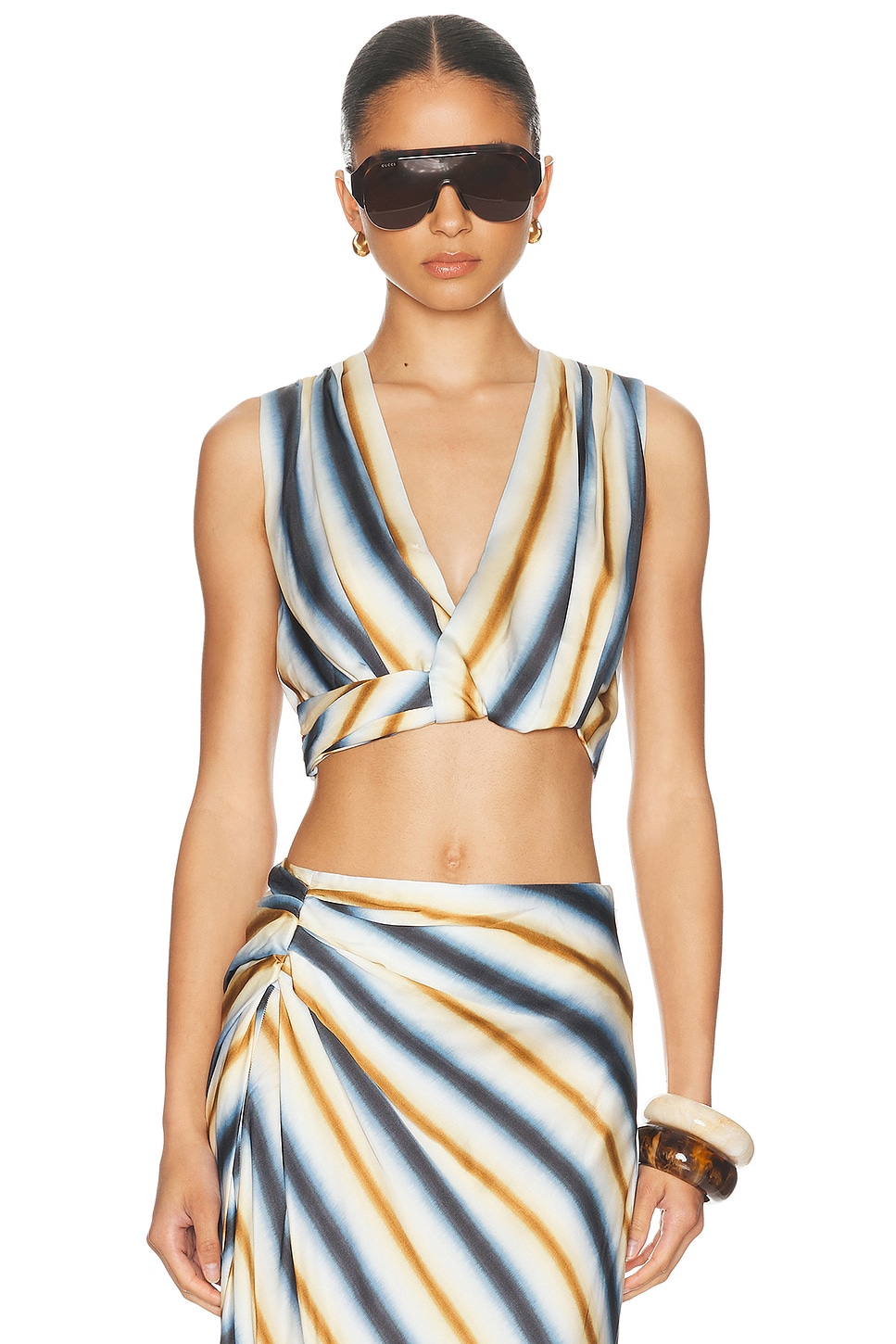 A.L.C. Brooklyn Top in Tahoe Blue & Milk Chocolate - Navy,White. 0 also