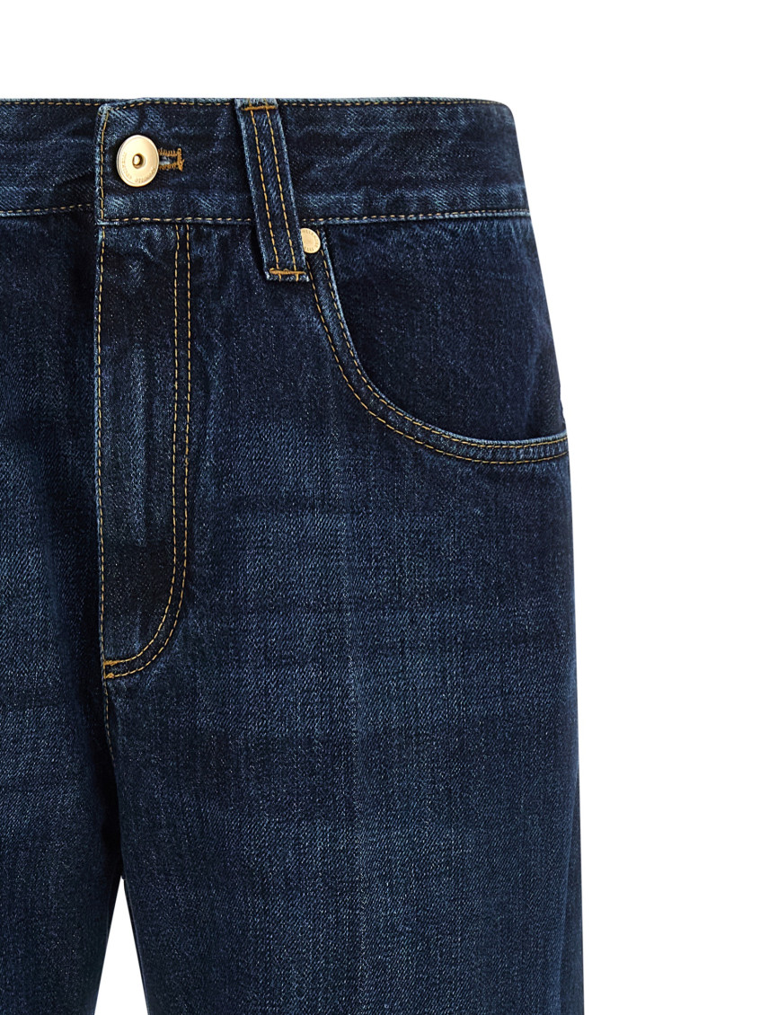 Brunello Cucinelli - cropped straight leg jeans contrast stitching