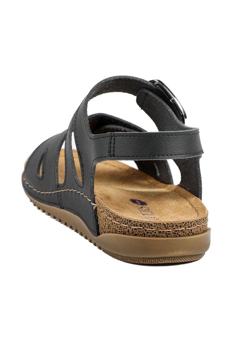 Pavers Women's Wide Fit Sandals with Buckle Detail in Black