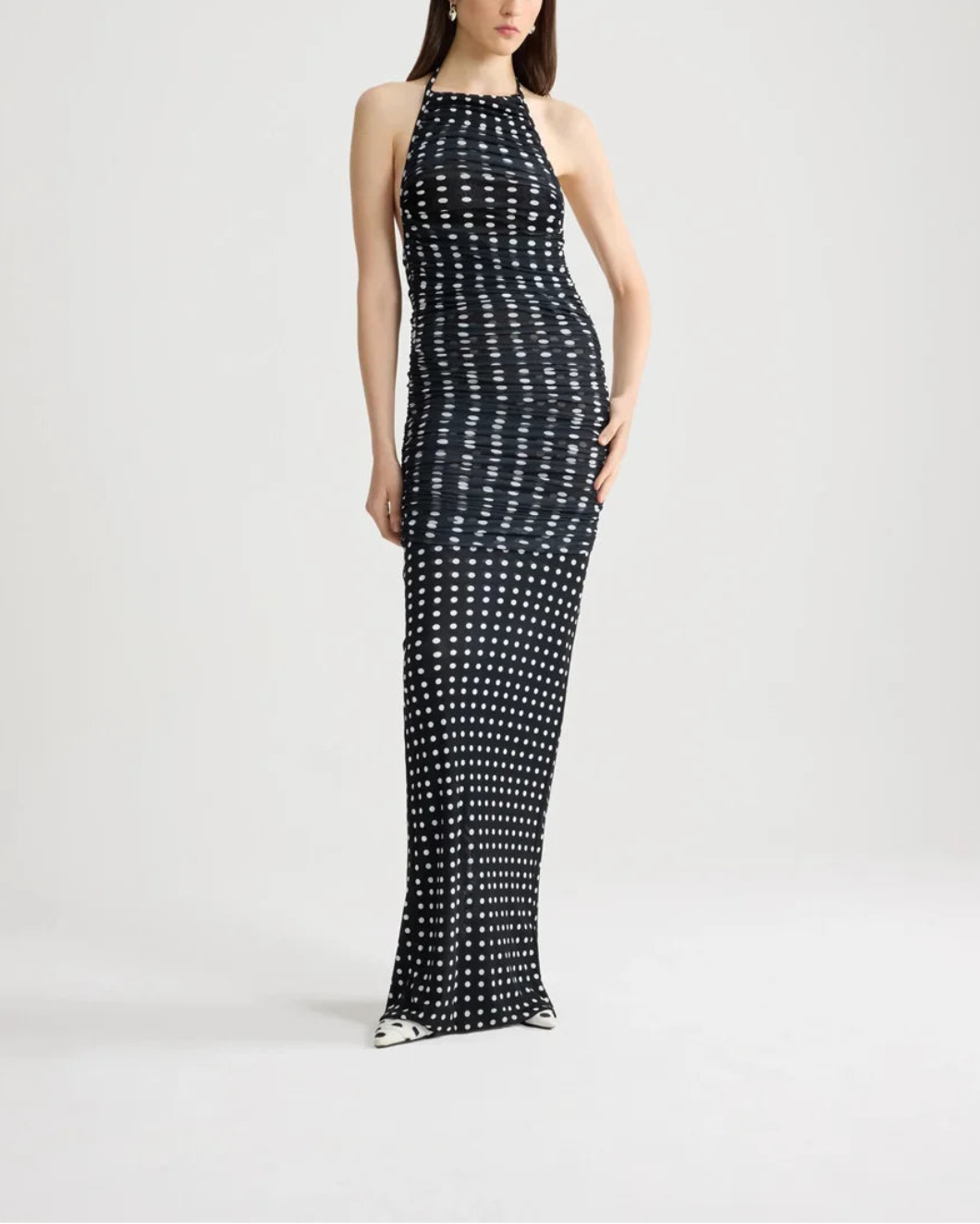 Recycled Nylon Long Draped Dress