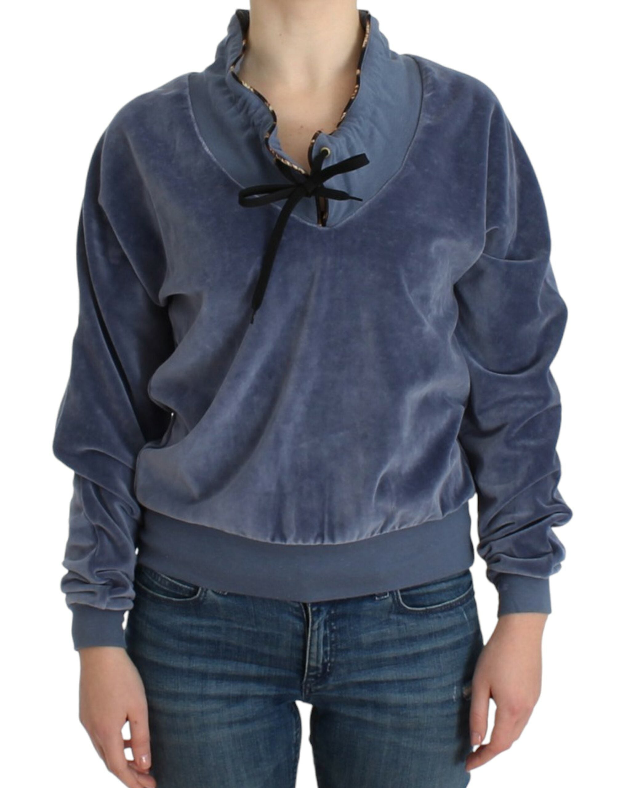 Velvet Cotton Sweatshirt — Blue