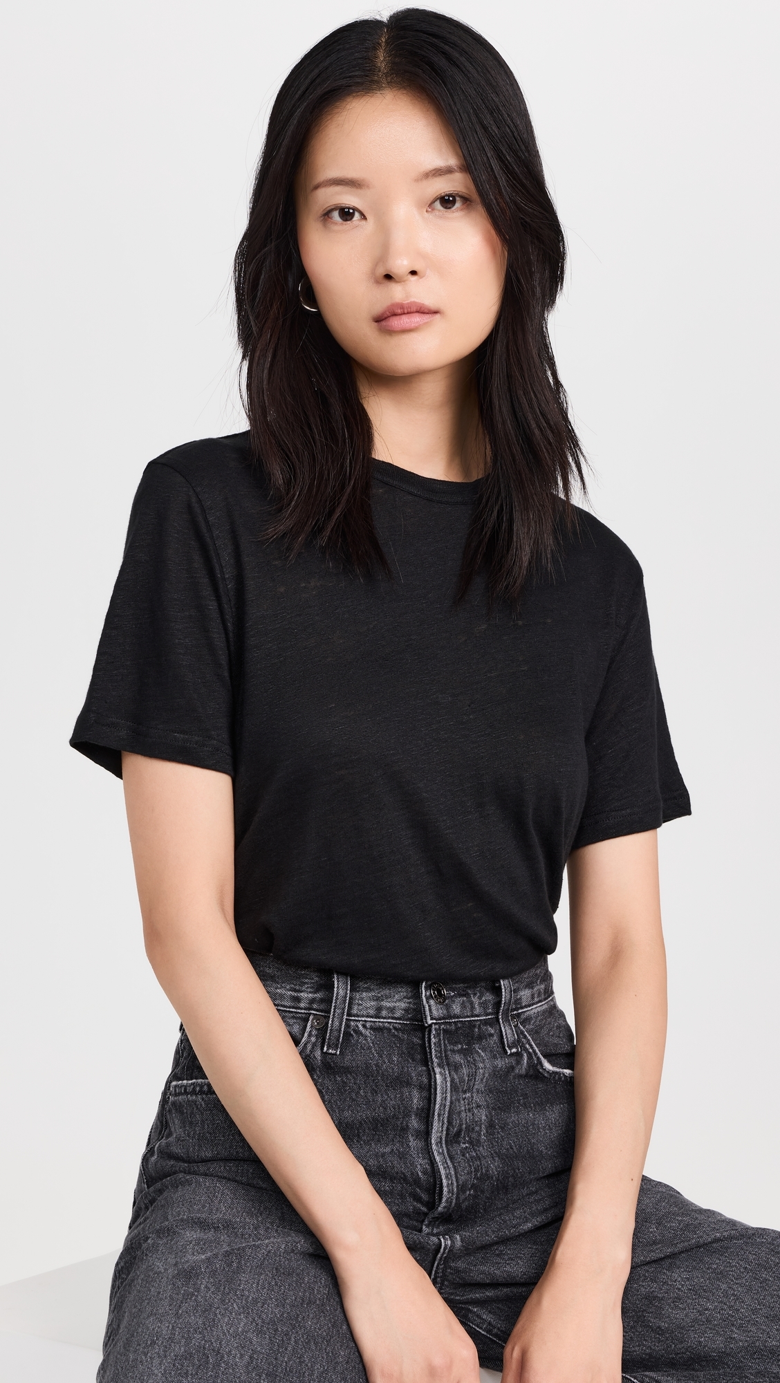The Linen Perfect Tee Black