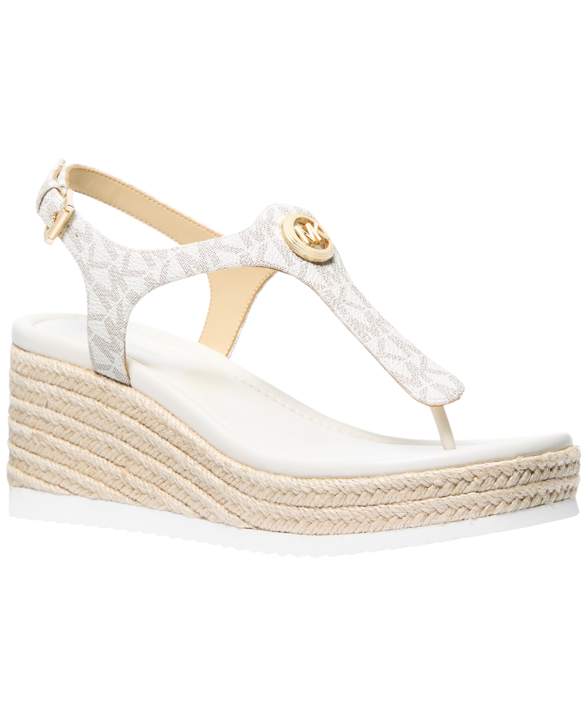 Women's Val Thong Wedge Sandals - Vanilla Logo Canvas
