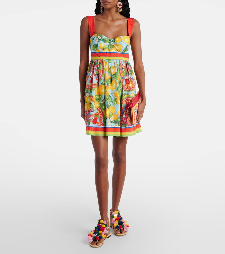 Printed cotton mini dress