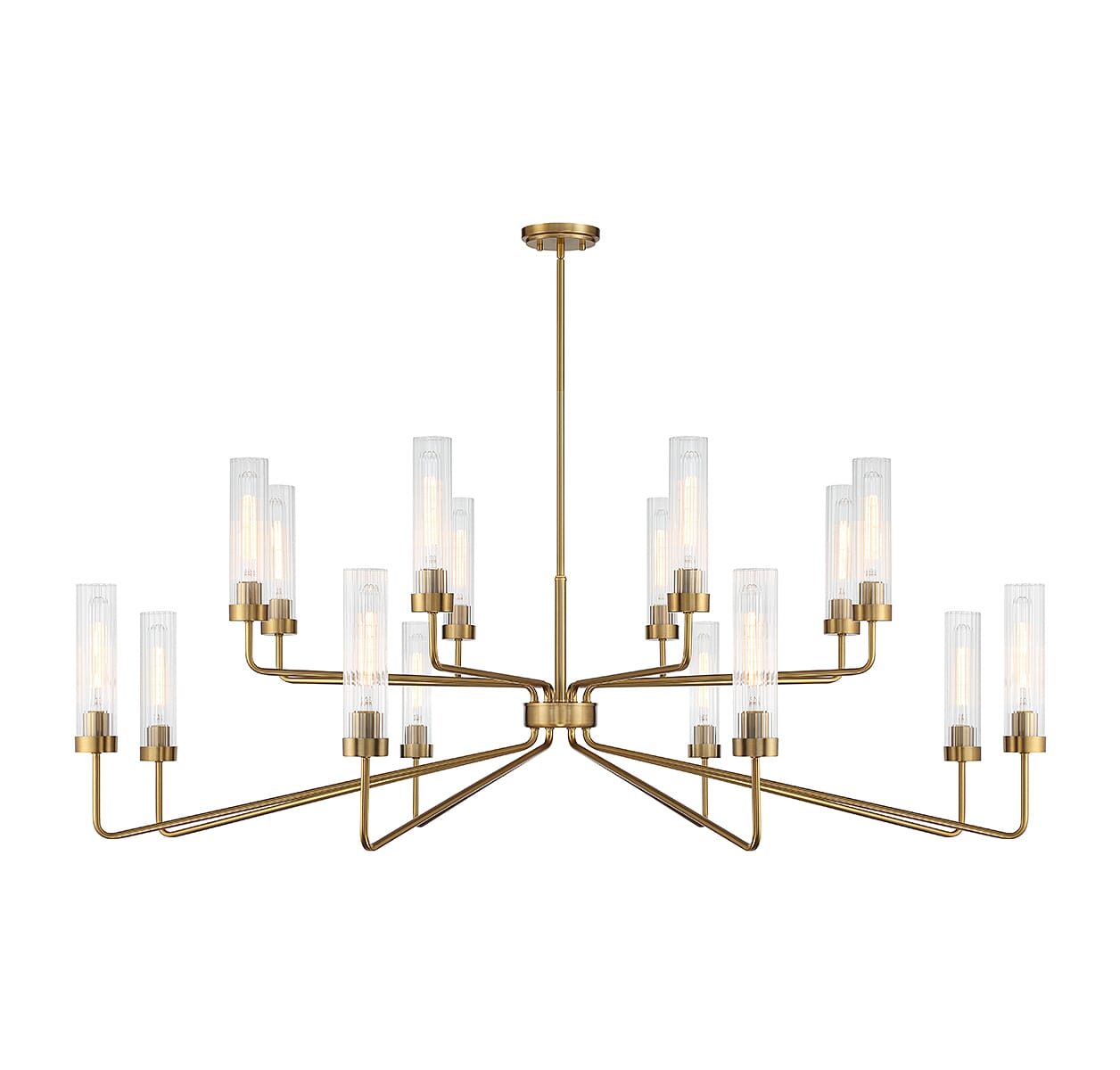 Warm Brass 16 Light Chandelier from the Baker Collection